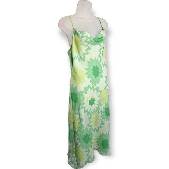Express Y2K Green Floral Midi Dress size 9/10 - Picture 5 of 5